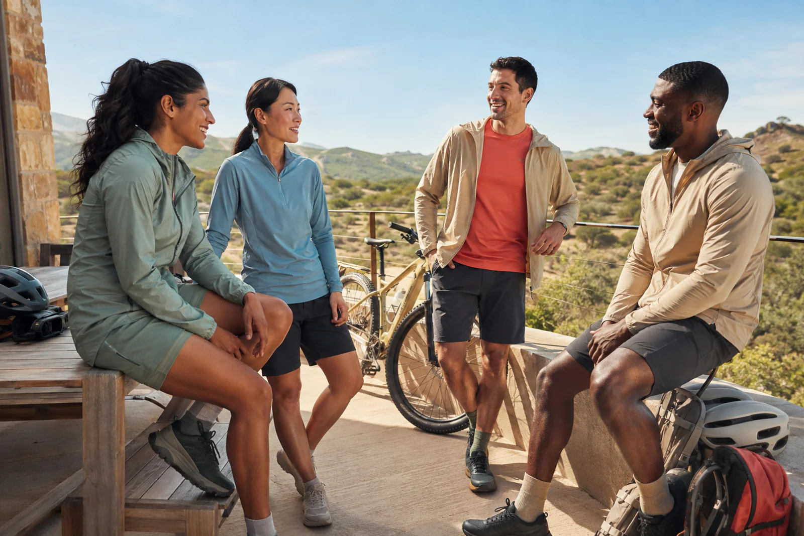 People sharing movement outdoors
